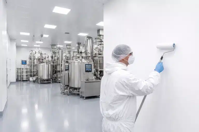 Hygienic Coatings applied on cleanroom wall