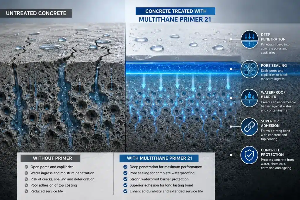 Multithane Primer 21: The Waterproof Primer That Seals, Protects & Repairs Concrete Before Coating