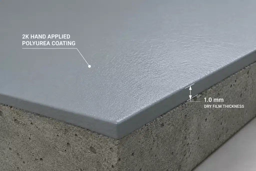 2K Hand-Applied Polyurea Coating That Cures in Minutes and Lasts for Decades